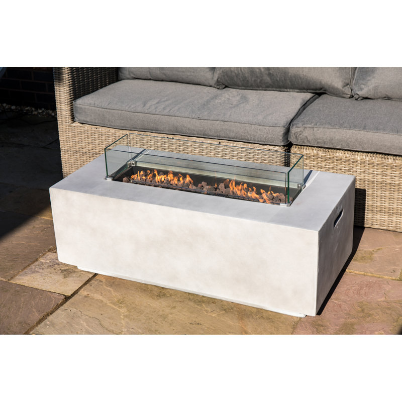 Peaktop Outdoor 42"x20" Rectangular Concrete Propane Gas Fire Pit Wayfair.co.uk